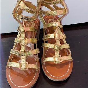 Tory Burch Gold Gladiator Sandals